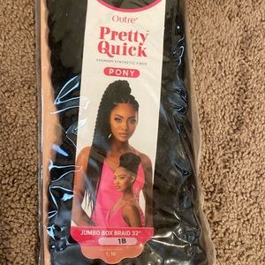 L@@K! Brand New Outre Pretty Quick Wrap around Pony Jumbo Box Braid 32” Color 1B